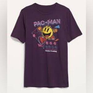 Old Navy Pac-Man “Classic Gaming" Graphic T-Shirt Purple Fig Jam Size Small